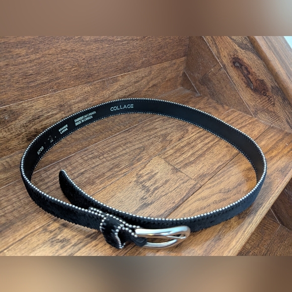 Vintage Y2K belt edged with silver-coloured metal beads Size large - Picture 4 of 8